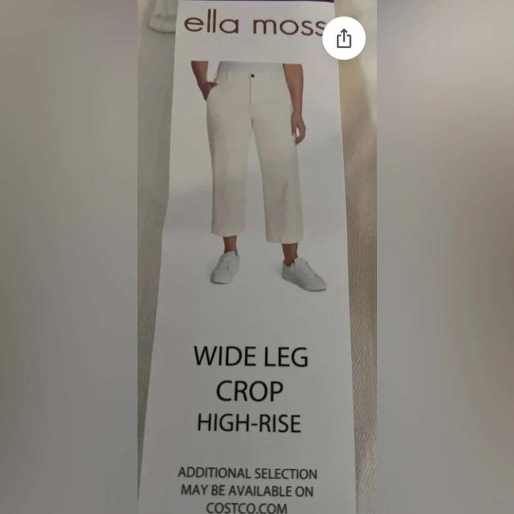 NWT Ella Moss Cream Wide-Leg Crop Pants Size 12 - Picture 4 of 6